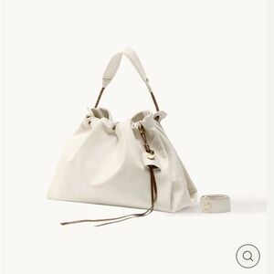 Songmont White Leather Gather Bag Mediun NWOT READ!